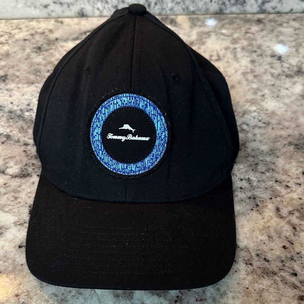 Tommy Bahama Black Hat with Blue Emblem